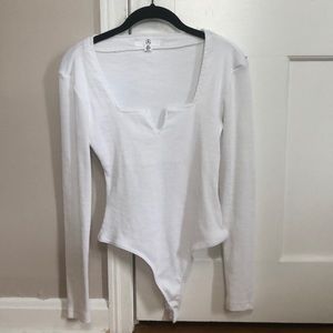 Missguided long sleeve white bodysuit